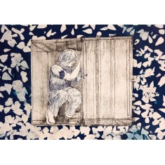Hafsa Moin, 17 x 20 Inch, Cyanotype, Abstract Painting, AC-HAFM-002
